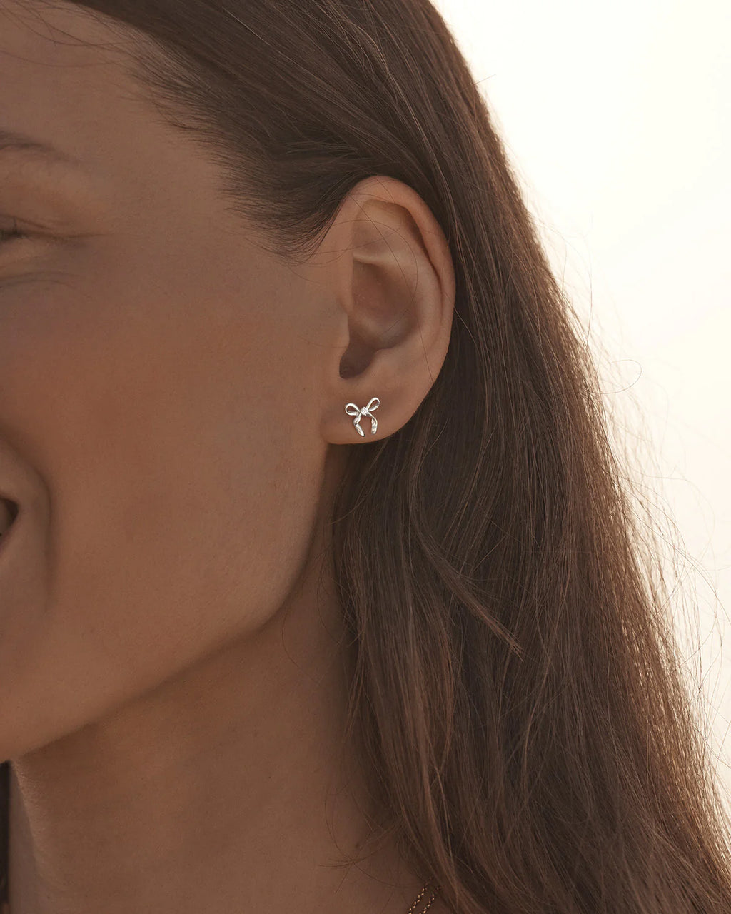 EARRINGS FOREVER MORE BOW STUD STERLING SILVER