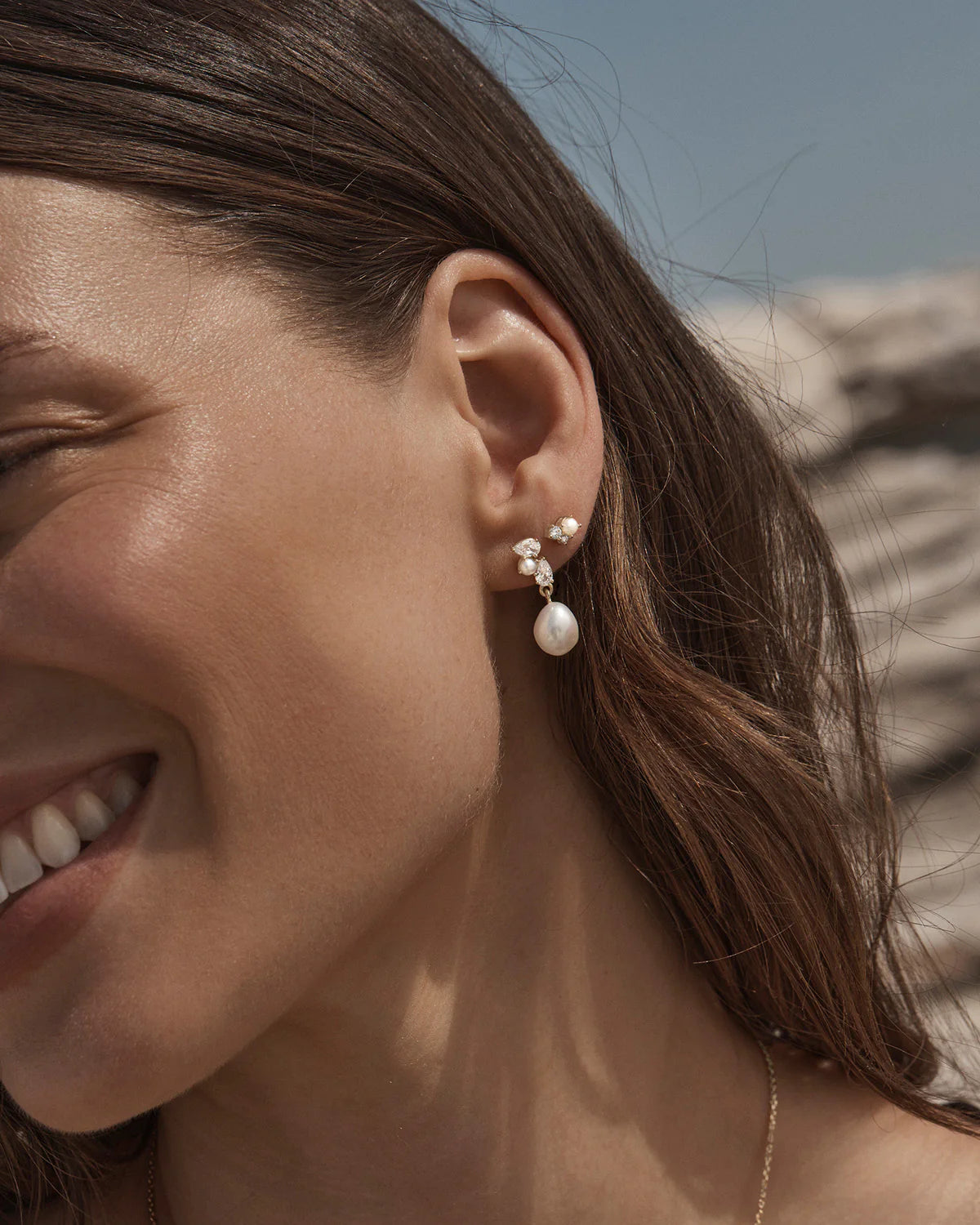 EARRINGS MOMENTS IN TIME PEARL DROP