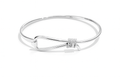SILVER HOOK AND EYE WITH TEXTURED ROPE BANGLE