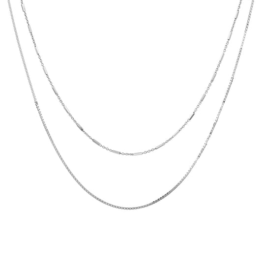 NECKLACE DOUBLE LAYER SILVER