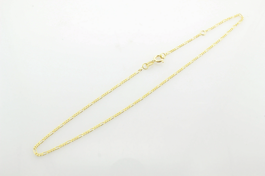 9CT GOLD FIGARO ANKLET
