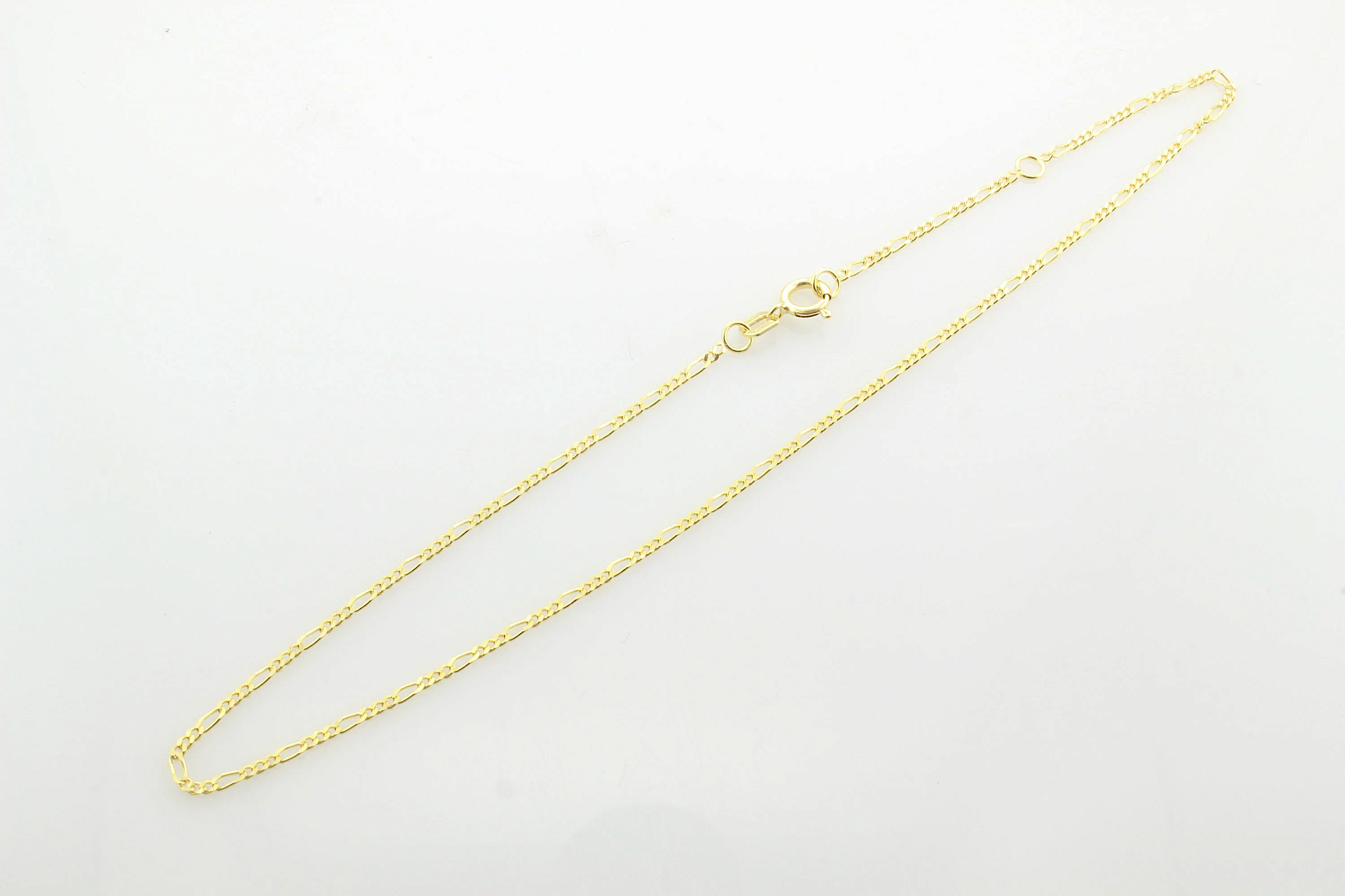 9CT GOLD FIGARO ANKLET