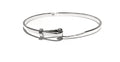 FLAT SILVER HOOK AND EYE SMALL BANGLE