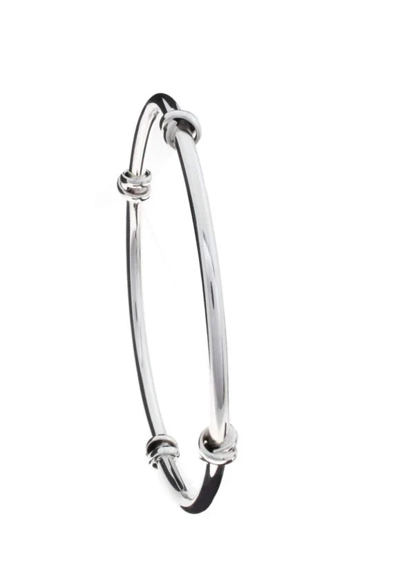 SILVER BANGLE WITH KNOTS