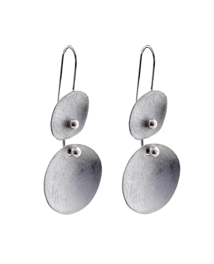 EARRINGS DOUBLE FROSTED SHAPE DROP