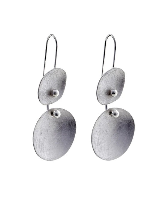 EARRINGS DOUBLE FROSTED SHAPE DROP