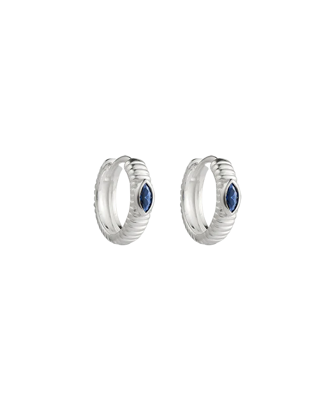 INK TEXTURE HOOPS SILVER