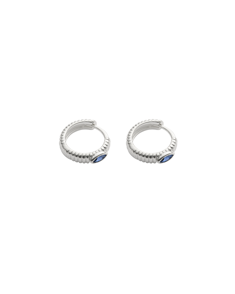 INK TEXTURE HOOPS SILVER