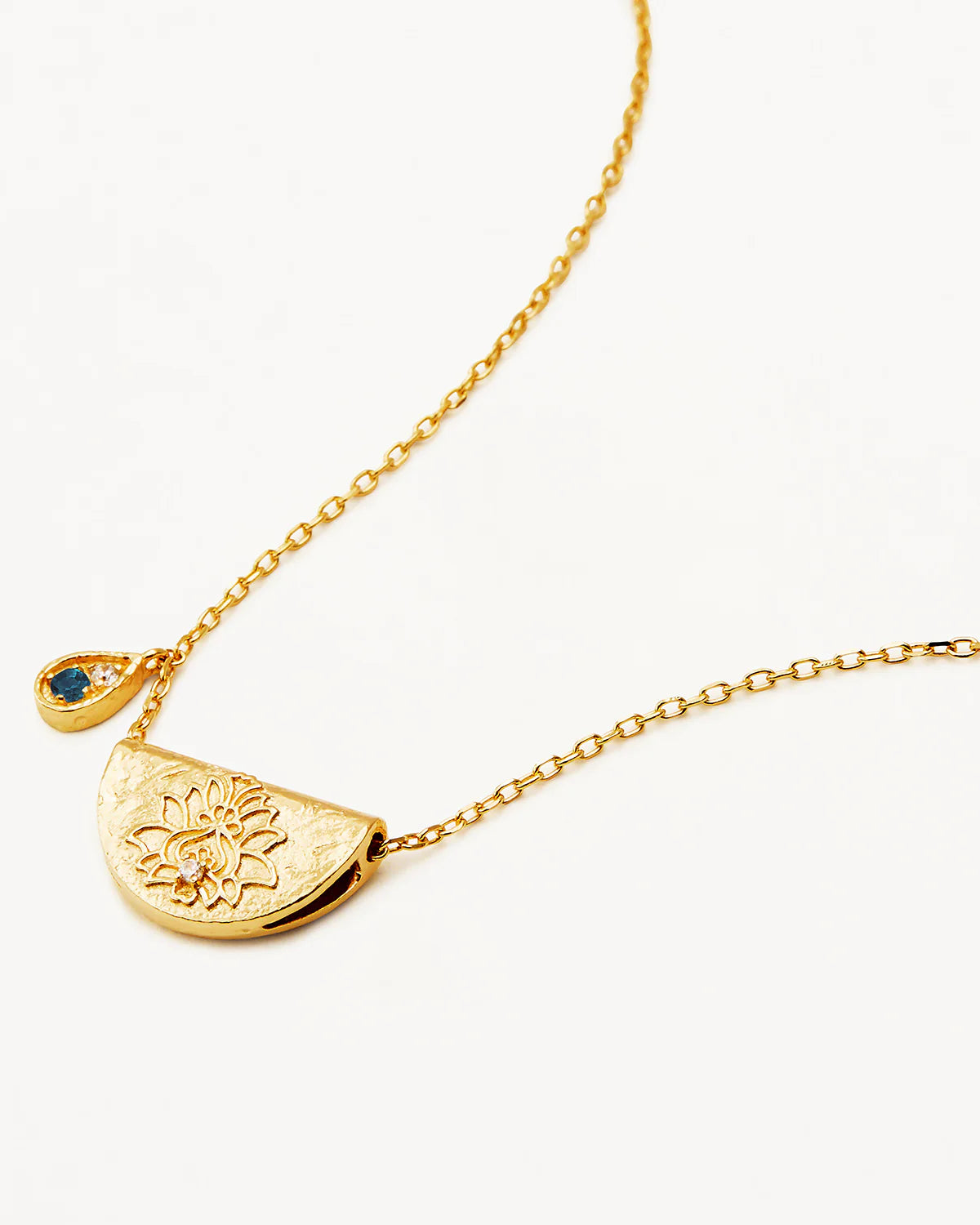 18k Gold Vermeil Lotus Birthstone Necklace