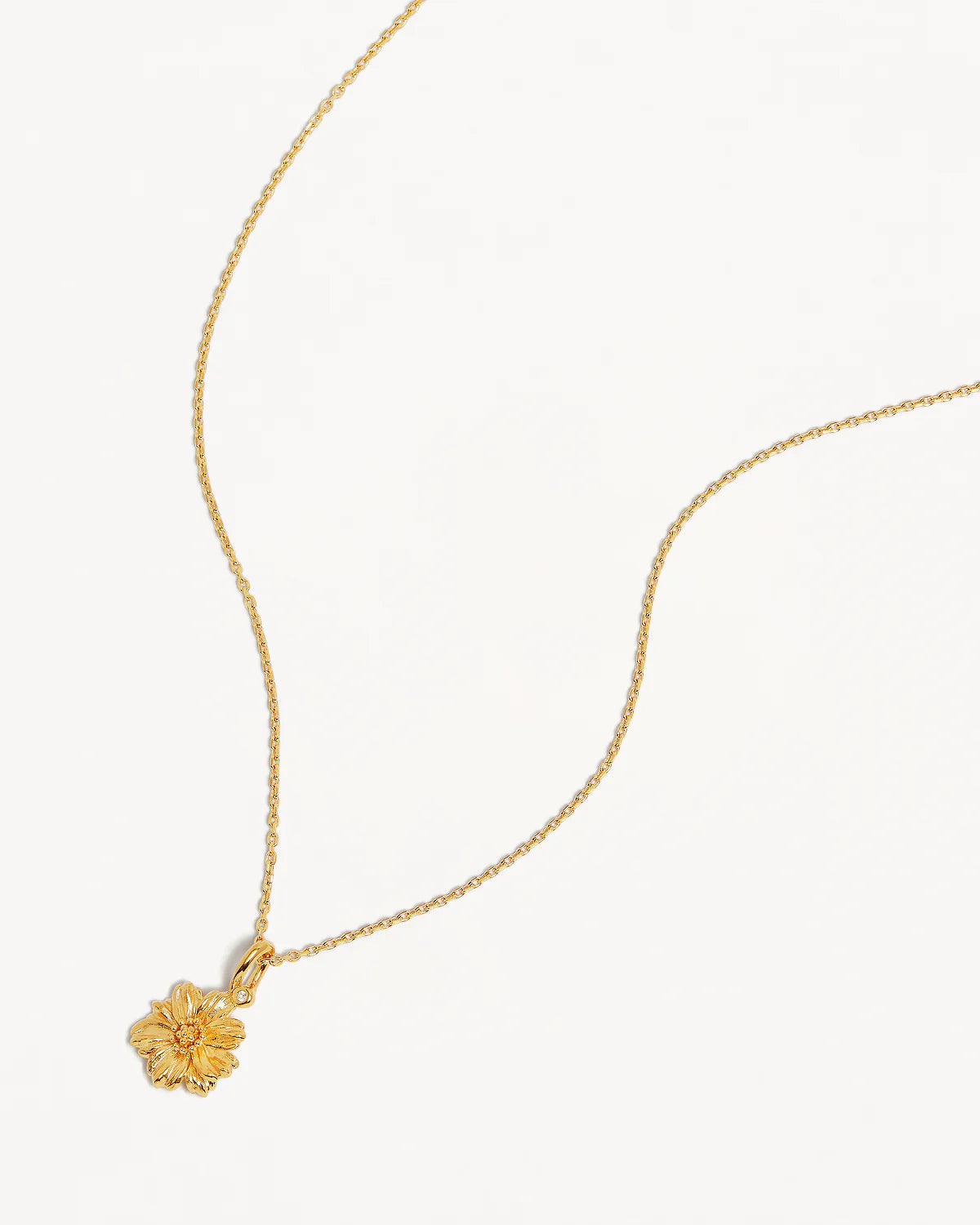 18K GOLD VERMEIL COSMOS OCTOBER FLOWER NECKLACE