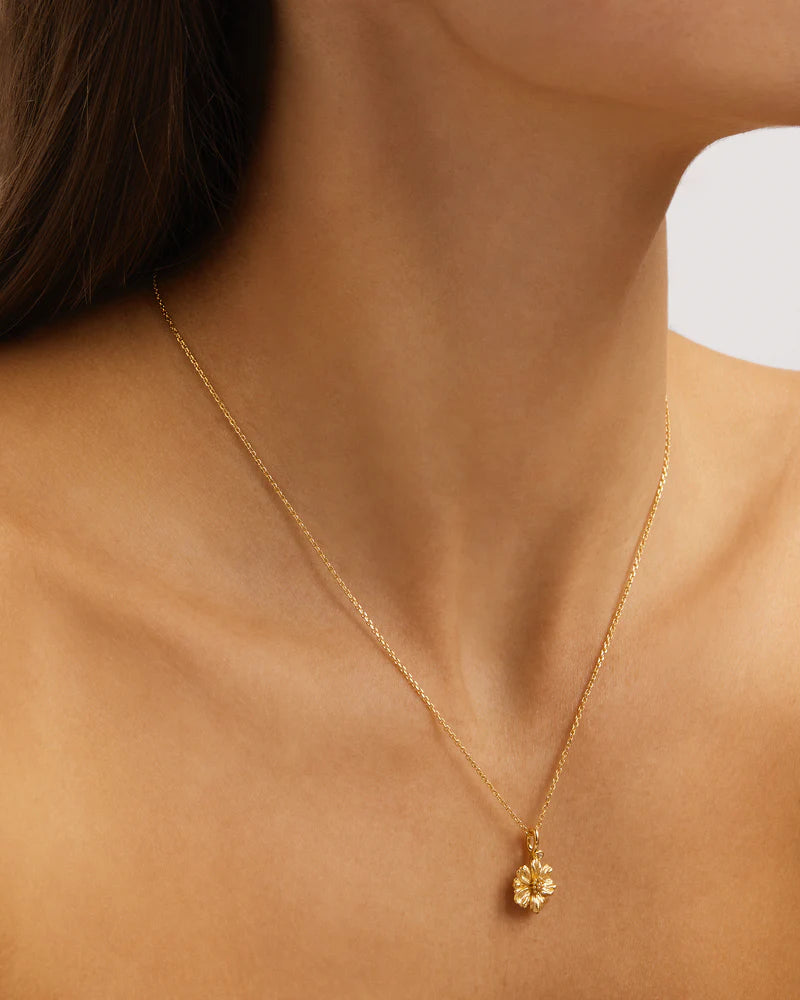 18K GOLD VERMEIL COSMOS OCTOBER FLOWER NECKLACE