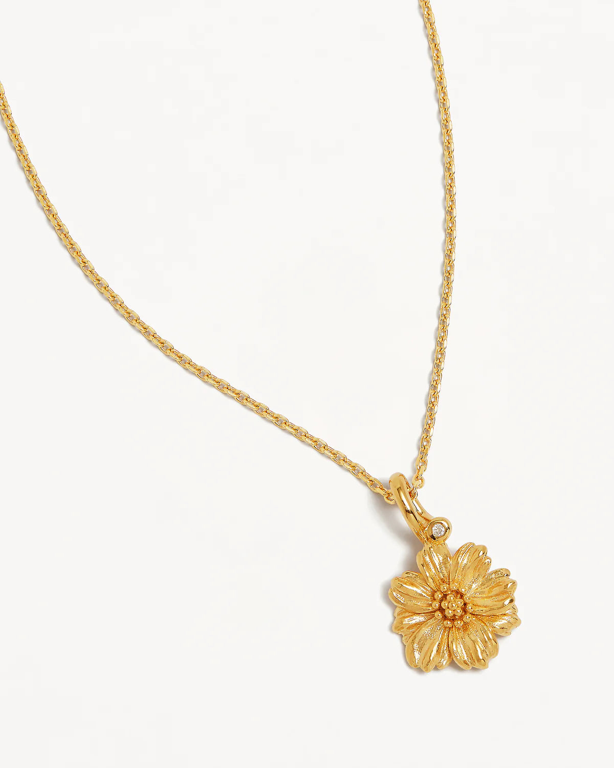 18K GOLD VERMEIL COSMOS OCTOBER FLOWER NECKLACE