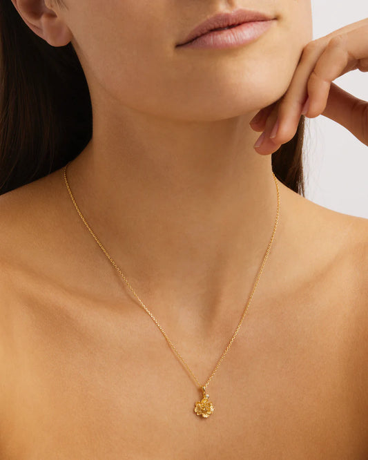 18K GOLD VERMEIL PEONY NOVEMBER NECKLACE