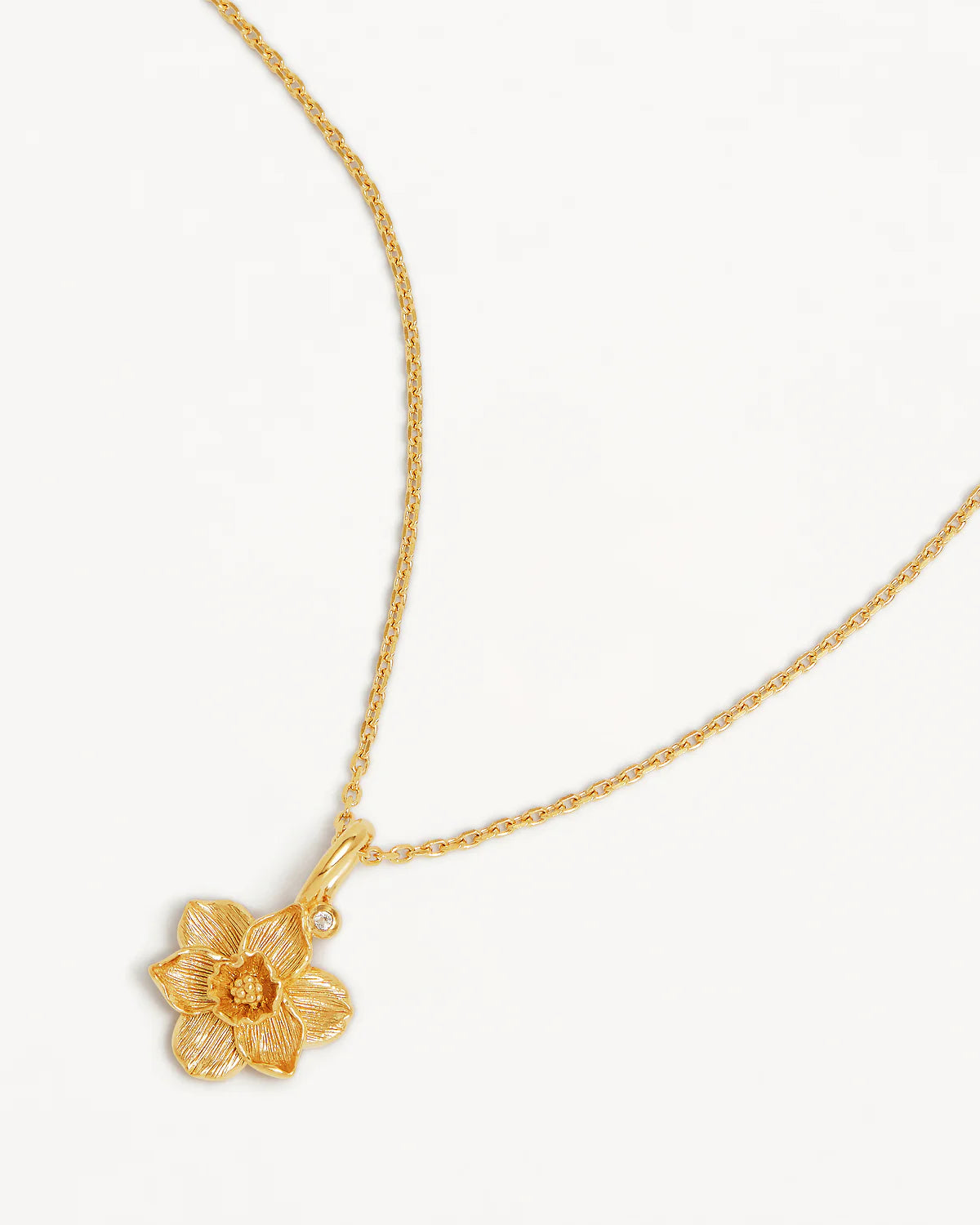 18K GOLD VERMEIL NARCISSUS DECEMBER FLOWER NECKLACE