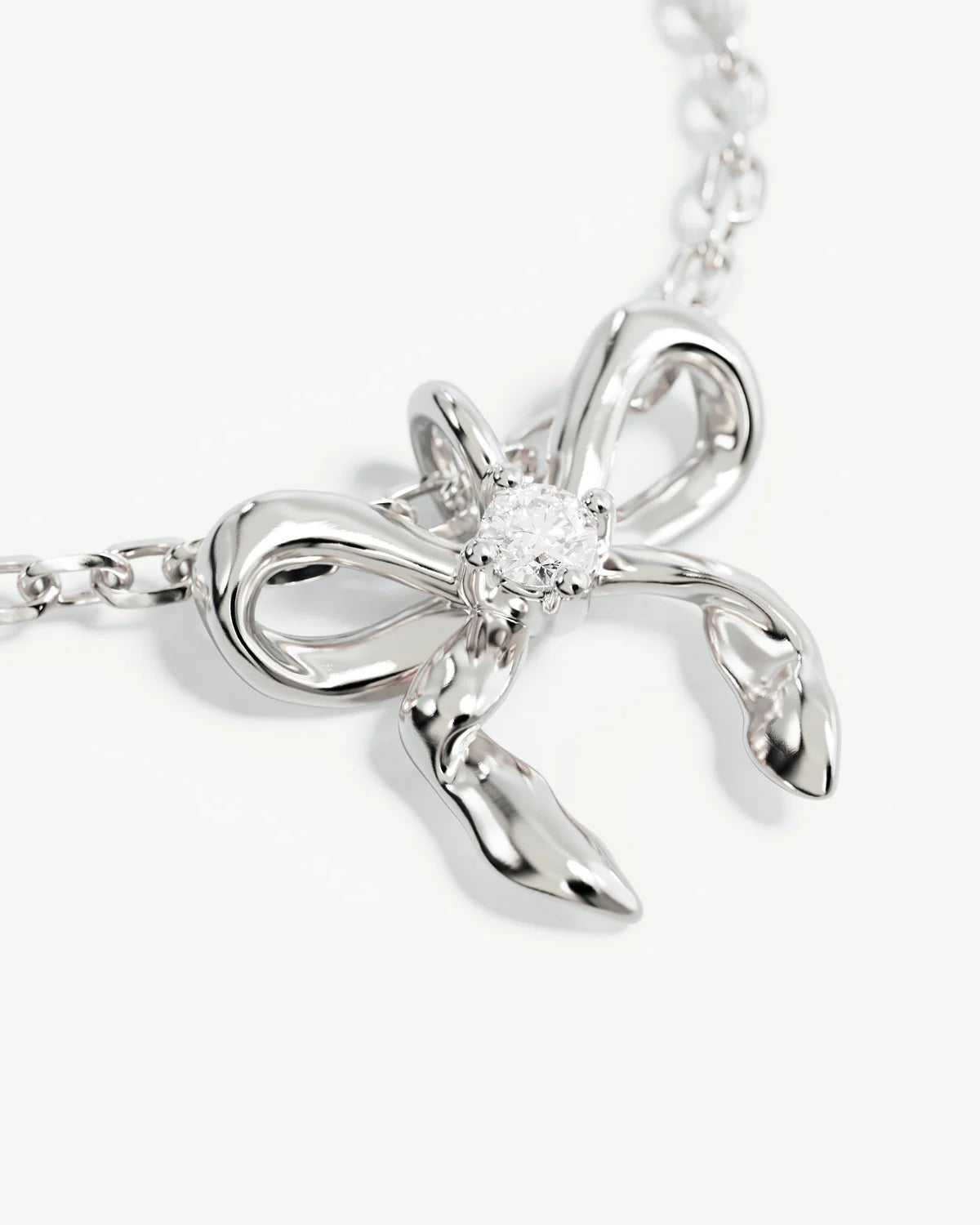 NECKLACE FOREVER MORE BOW STERLING SILVER