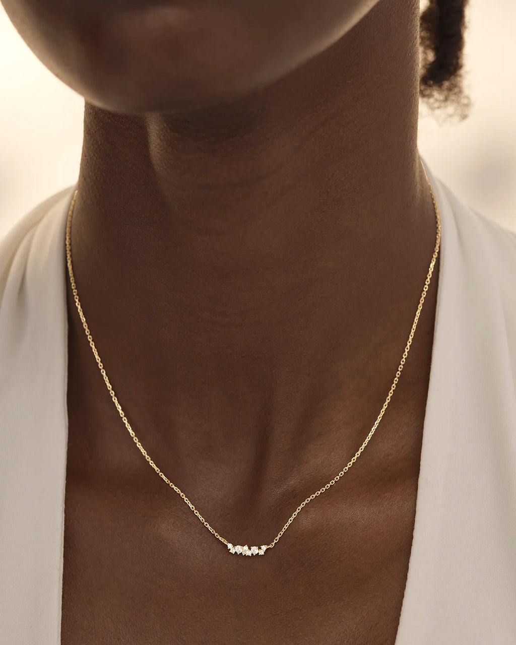 NECKLACE CYRSTAL DUST 18K GOLD VERMEIL
