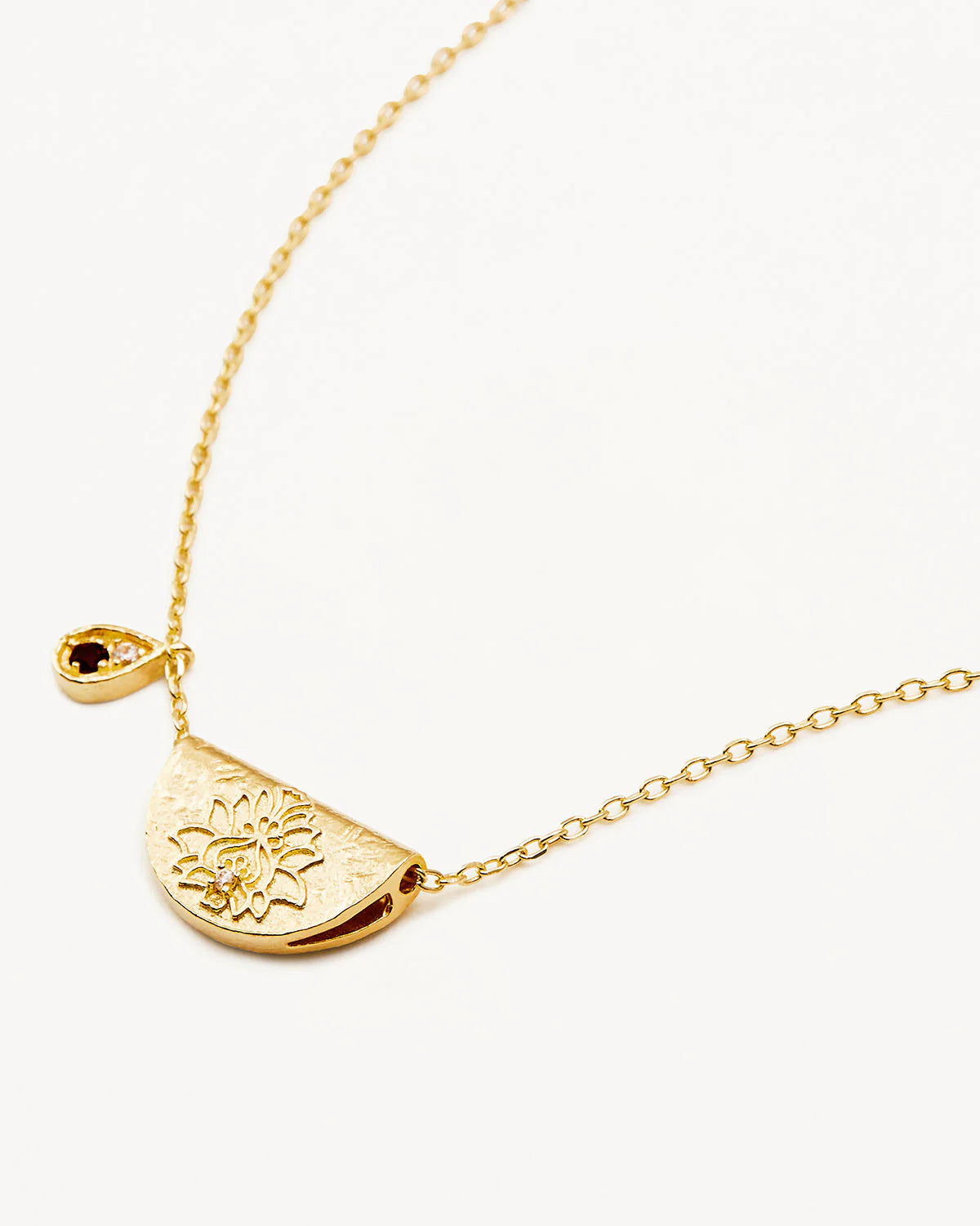 18k Gold Vermeil Lotus Birthstone Necklace