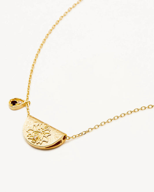 18k Gold Vermeil Lotus Birthstone Necklace