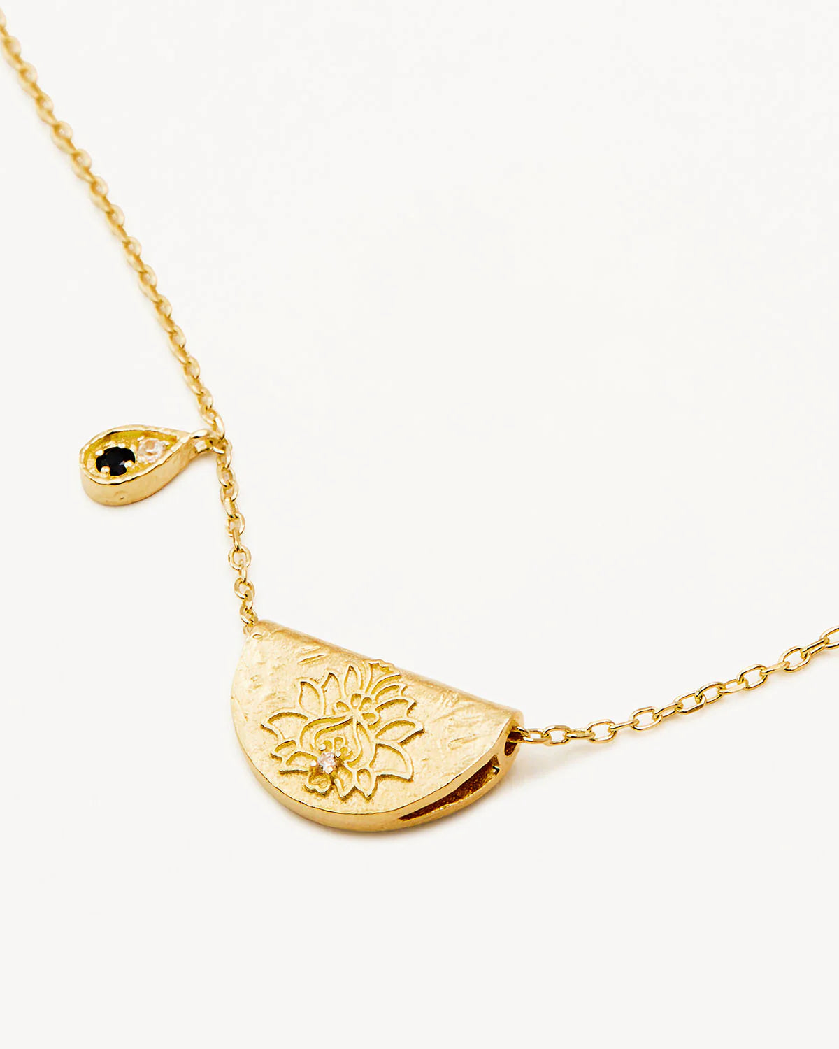 18k Gold Vermeil Lotus Birthstone Necklace