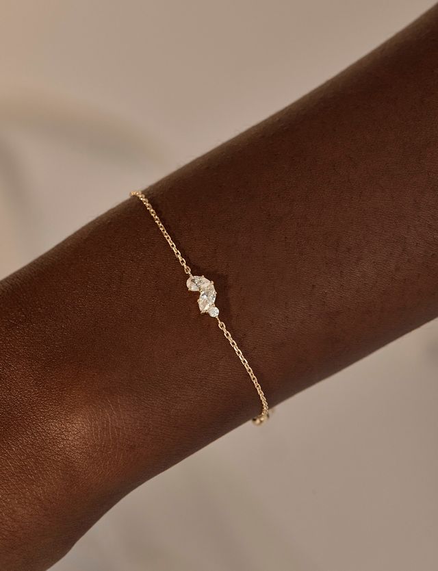 18k Gold Vermeil Crystal Wings Bracelet