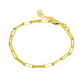 GOLD PAPERCLIP LINK CHAIN BRACELET