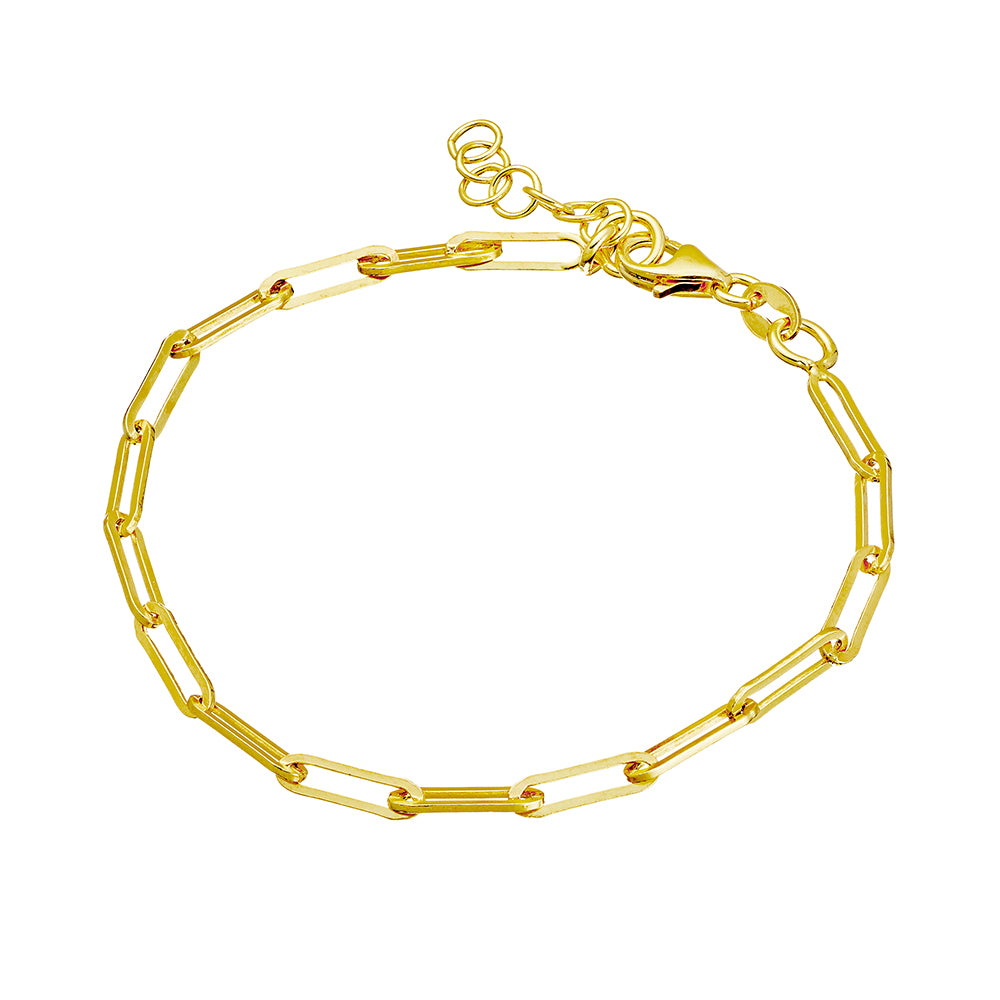 GOLD PAPERCLIP LINK CHAIN BRACELET