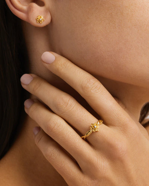18k Gold Vermeil Bloom Within Lotus Ring