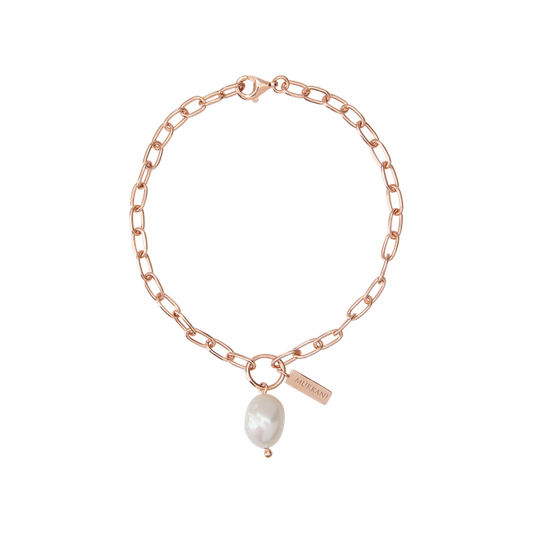 APHRODITE GODDESS PEARL DROP BRACELET - ROSE GOLD