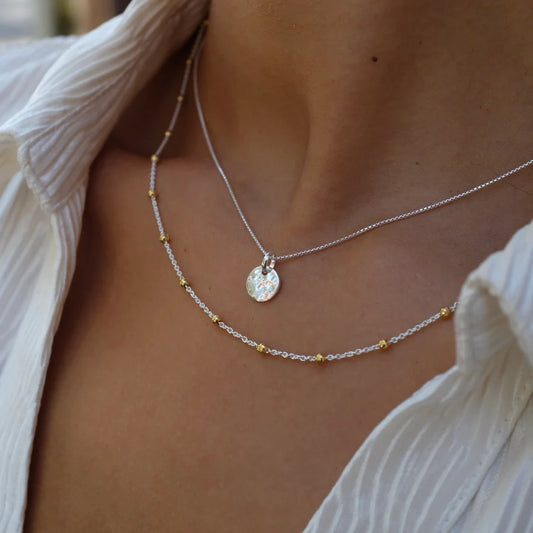 ALGONQUIN NECKLACE 45CM (STERLING SILVER AND YELLOW GOLD PLATED)