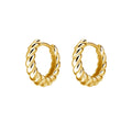 EARRINGS TWISTED HOOP - GOLD PLATED