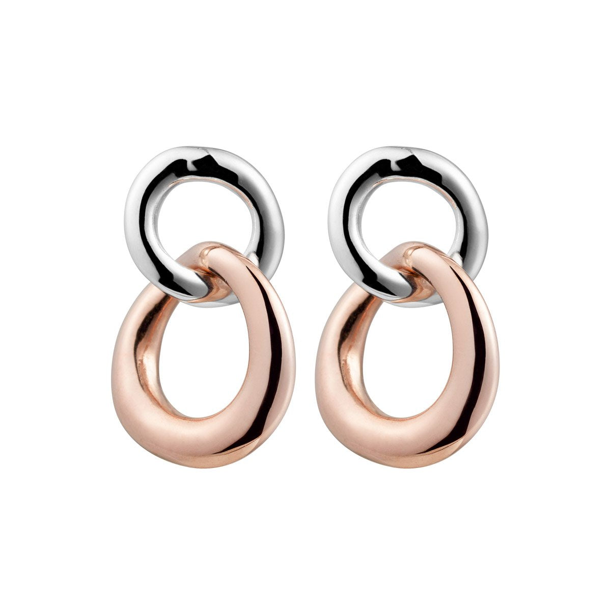 TRANQUILA STUD EARRINGS (STERLING SILVER AND ROSE GOLD PLATED)