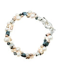 BRACELET HANDMADE PEARLS ROSE AND GOLD FILLED