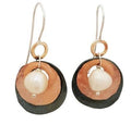 EARRINGS HANDMADE ROSE GOLD AND PEARL DROPS