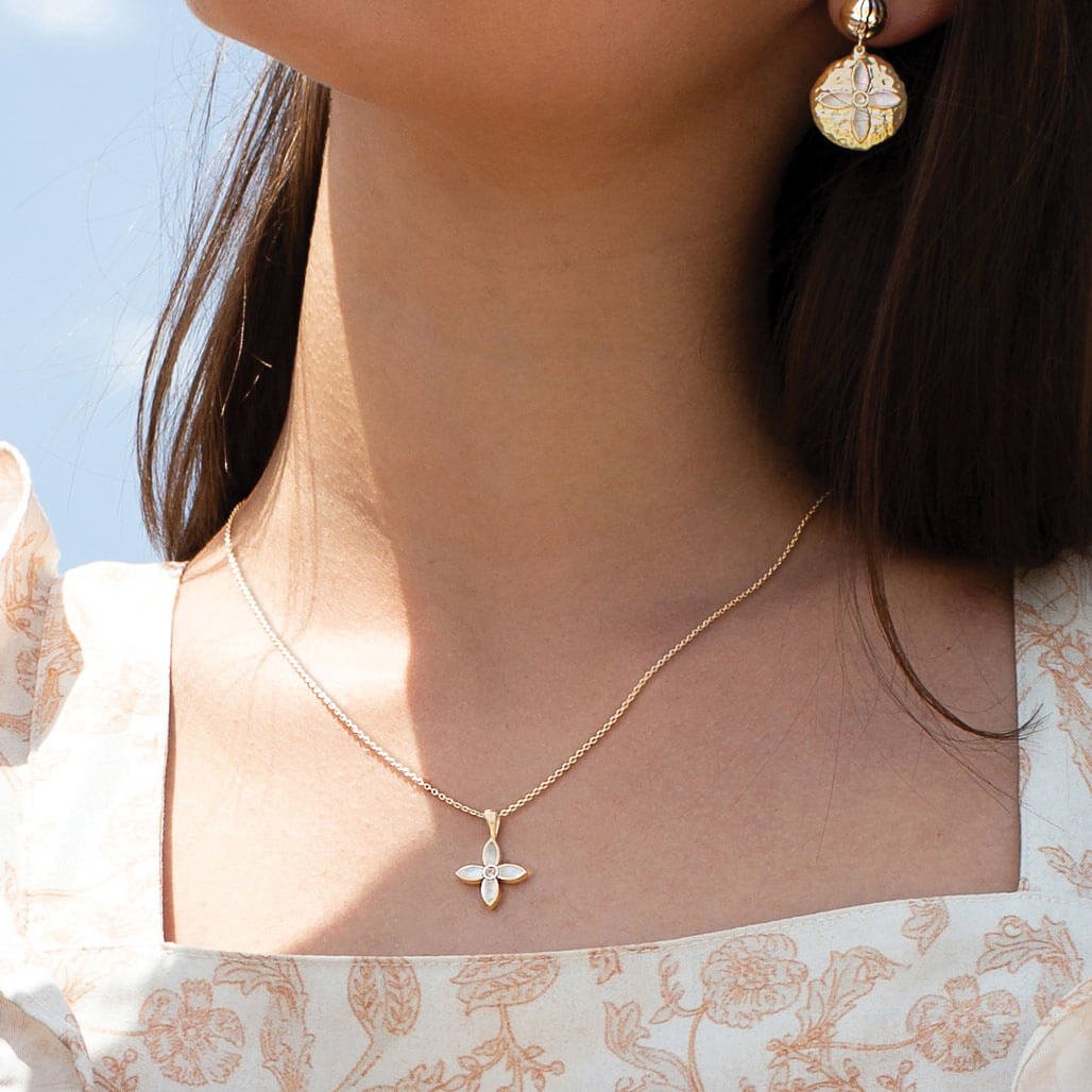 DESERT FLOWER FLORAL NECKLACE - GOLD