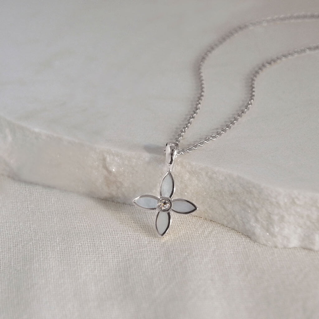 DESERT FLOWER FLORAL NECKLACE - STERLING SILVER