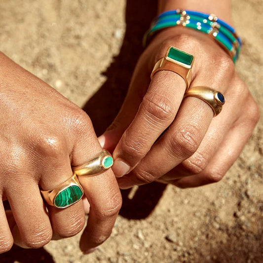 GREEN AGATE COCKTAIL RING