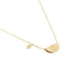 GOLD LOTUS BIRTHSTONE NECKLACE - AUGUST