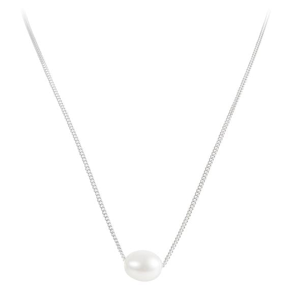PEARL TEARDROP NECKLACE - SILVER