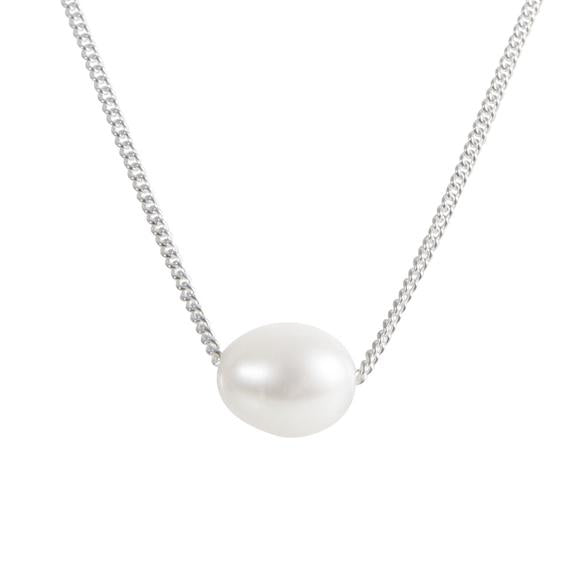 PEARL TEARDROP NECKLACE - SILVER