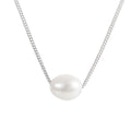 PEARL TEARDROP NECKLACE - SILVER