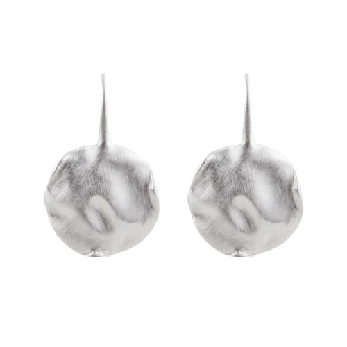 ALEXA BEATEN DISC EARRINGS - SILVER