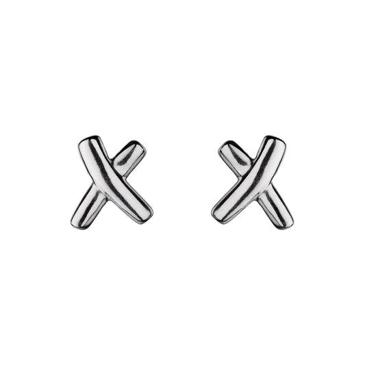 KISS STUD EARRING (STERLING SILVER)