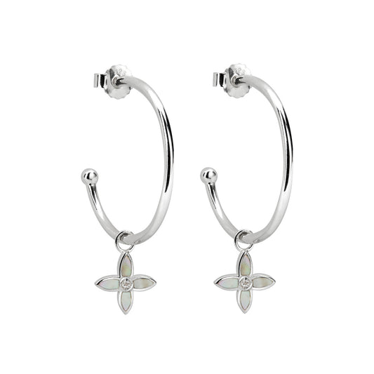 DESERT FLOWER FLORAL HOOPS -SILVER