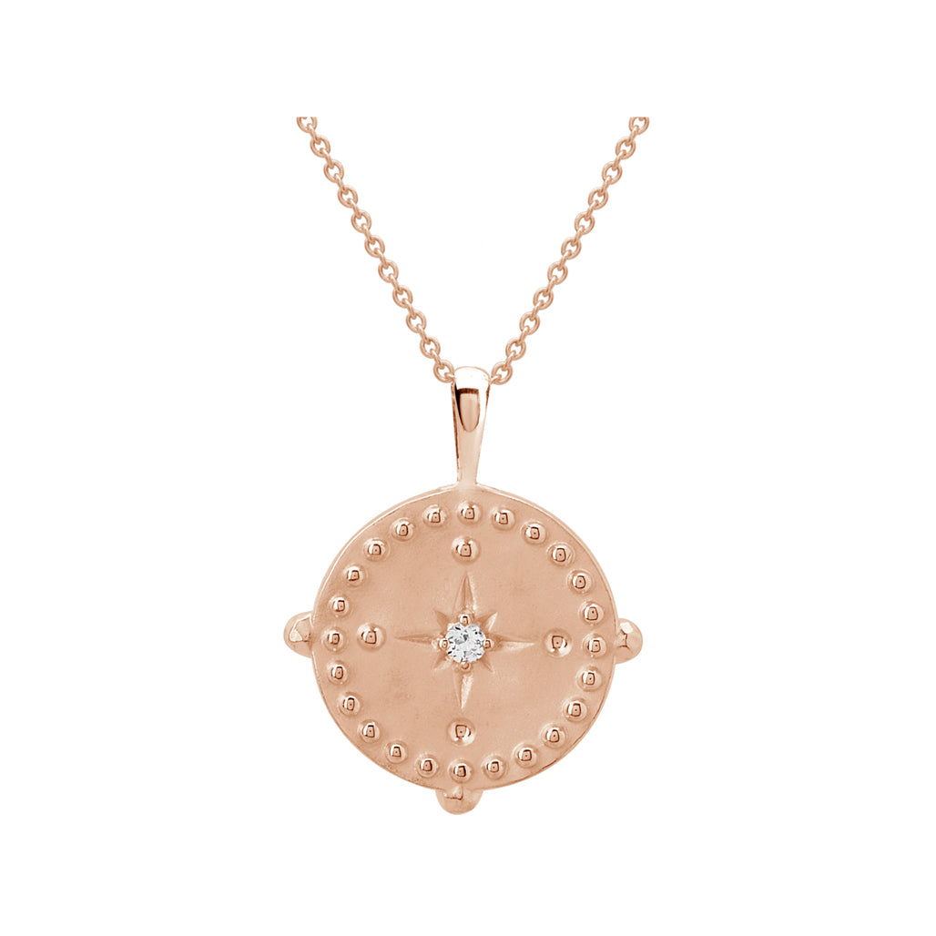 PENDANT DISC NECKLACE IN ROSE GOLD