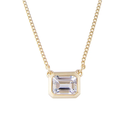 AQUAMARINE DECO NECKLACE - GOLD