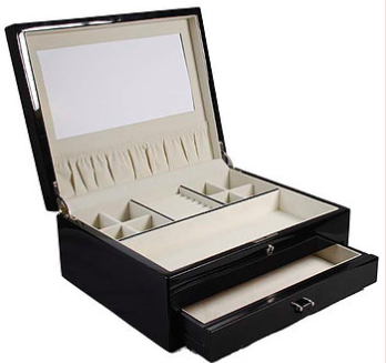 WOOD FINISH JEWELLERY BOX LARGE