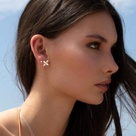 DESERT FLOWER SMALL EARRINGS SILVER