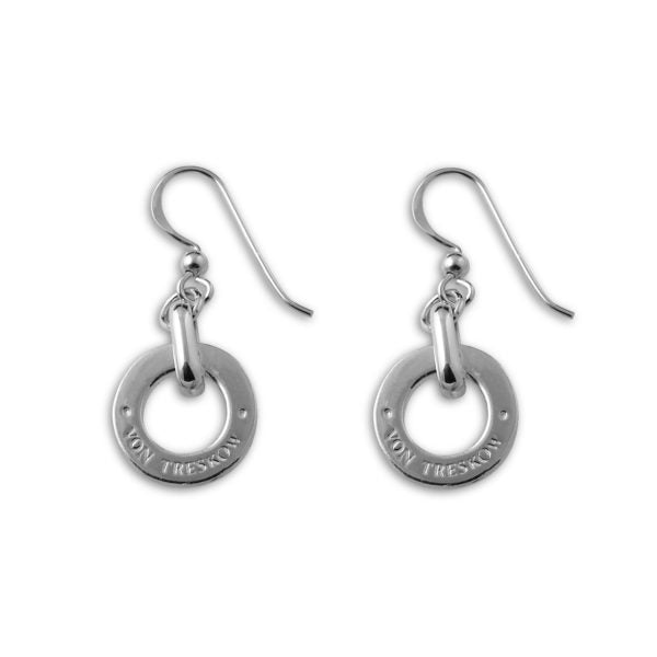 SILVER VON TRESKOW DISC EARRINGS