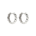 ZIPPY TWIST HUGGIE EARRINGS (STERLING SILVER)