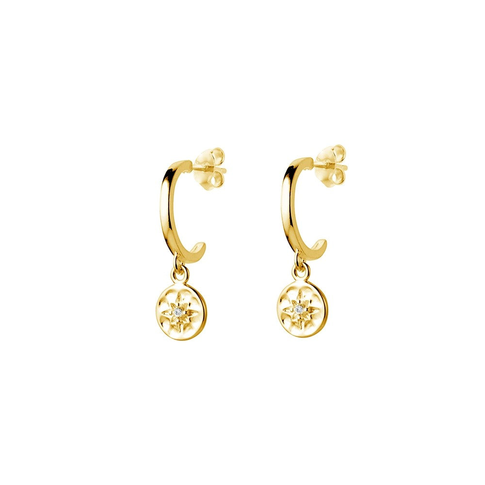 GOLD PLATED HALF HOOP / CZ